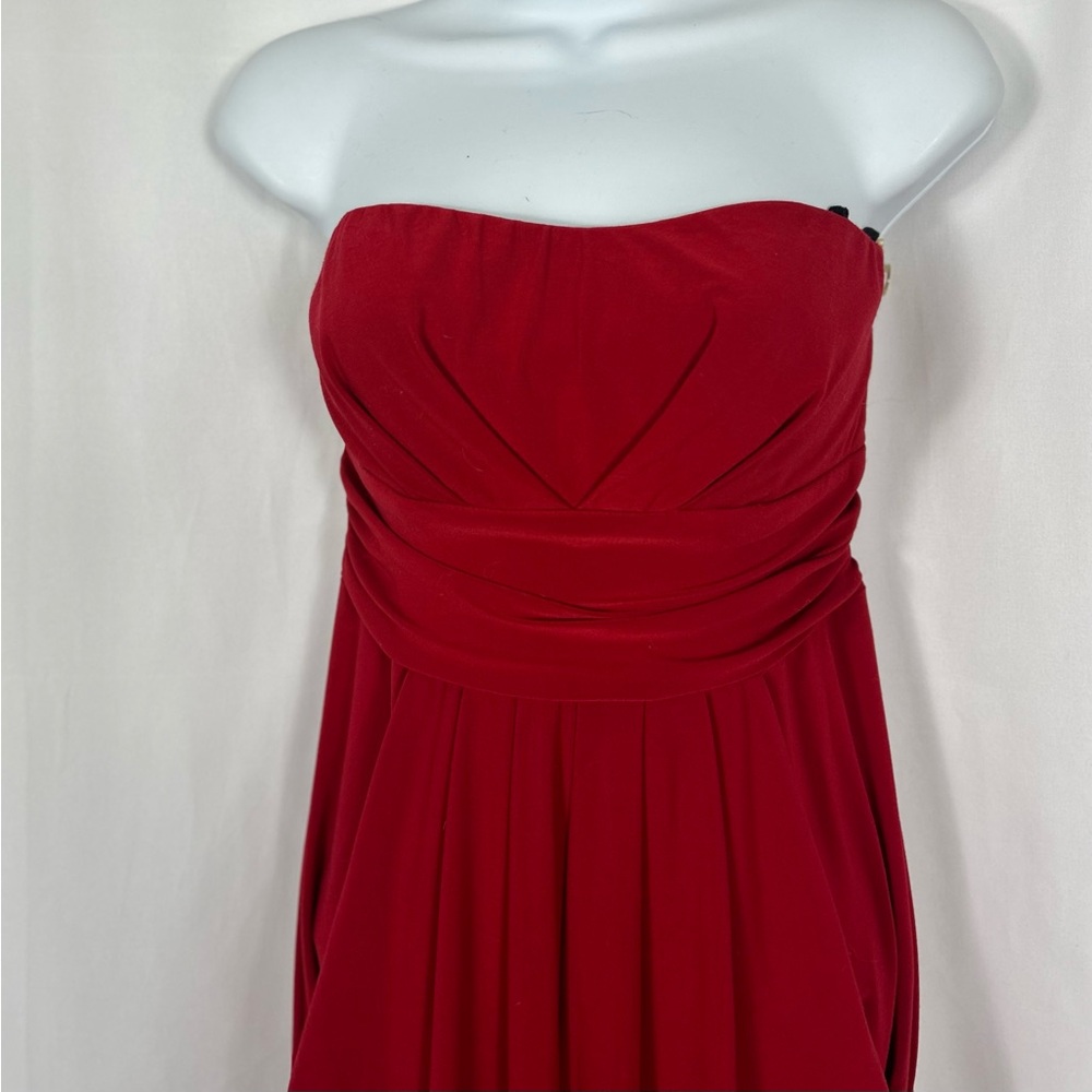 Wishes Wishes Wishes Red knit Strapless Jumpsuit pockets L - Picture 2 of 10